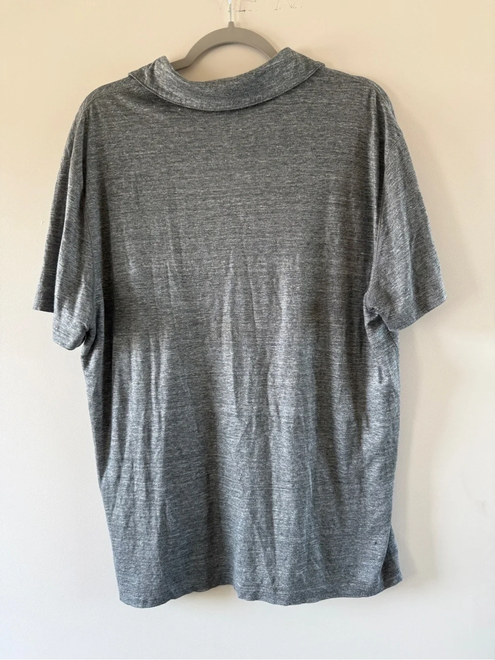Banana Republic Heather Gray Short-Sleeve Polo